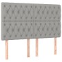 Cama box spring con colchón tela gris claro 140x200 cm de vidaXL, Camas y somieres - Ref: Foro24-3128205, Precio: 504,75 €, D...