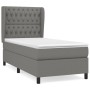 Cama box spring con colchón tela gris oscuro 90x190 cm de vidaXL, Camas y somieres - Ref: Foro24-3128166, Precio: 359,21 €, D...