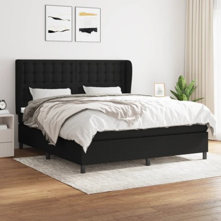 Cama box spring con colchón tela negro 180x200 cm de vidaXL, Camas y somieres - Ref: Foro24-3128303, Precio: 646,67 €, Descue...