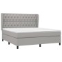 Cama box spring con colchón tela gris claro 160x200 cm de vidaXL, Camas y somieres - Ref: Foro24-3128213, Precio: 607,26 €, D...