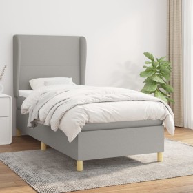Cama box spring con colchón tela gris claro 90x200 cm de vidaXL, Camas y somieres - Ref: Foro24-3128333, Precio: 353,90 €, De...