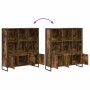 Estantería para libros 2 pcs Roble Humo 99,5 x 30 x 108,5 cm en Librerías y estanterías | Comprar online en Foru.es