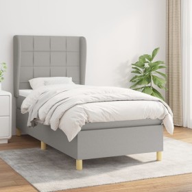 Cama box spring con colchón tela gris claro 90x200 cm de vidaXL, Camas y somieres - Ref: Foro24-3128493, Precio: 354,48 €, De...
