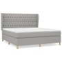 Cama box spring con colchón tela gris claro 180x200 cm de vidaXL, Camas y somieres - Ref: Foro24-3128781, Precio: 639,55 €, D...