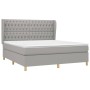 Cama box spring con colchón tela gris claro 180x200 cm de vidaXL, Camas y somieres - Ref: Foro24-3128781, Precio: 639,55 €, D...