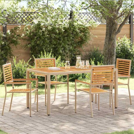 Sillas apilables de jardín 4 pcs Marrón y Beige en Sillas de jardín | Comprar online en Foru.es