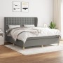Cama box spring con colchón tela gris oscuro 180x200 cm de vidaXL, Camas y somieres - Ref: Foro24-3128862, Precio: 661,59 €, ...