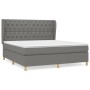 Cama box spring con colchón tela gris oscuro 160x200 cm de vidaXL, Camas y somieres - Ref: Foro24-3128774, Precio: 597,10 €, ...