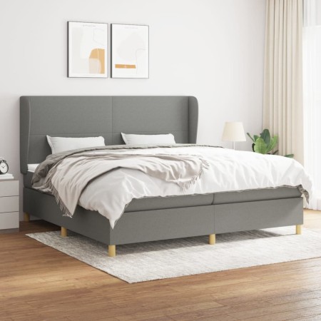 Cama box spring con colchón tela gris oscuro 200x200 cm de vidaXL, Camas y somieres - Ref: Foro24-3128390, Precio: 663,04 €, ...