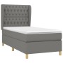 Cama box spring con colchón tela gris oscuro 90x190 cm de vidaXL, Camas y somieres - Ref: Foro24-3128726, Precio: 347,10 €, D...