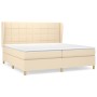 Cama box spring con colchón tela color crema 200x200 cm de vidaXL, Camas y somieres - Ref: Foro24-3128554, Precio: 610,87 €, ...