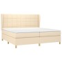 Cama box spring con colchón tela color crema 200x200 cm de vidaXL, Camas y somieres - Ref: Foro24-3128554, Precio: 610,87 €, ...
