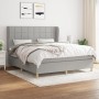 Cama box spring con colchón tela gris claro 160x200 cm de vidaXL, Camas y somieres - Ref: Foro24-3128533, Precio: 557,34 €, D...