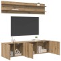 Unidades de TV 6 pcs Roble artisan Madera contrachapada en Muebles TV | Comprar online en Foru.es
