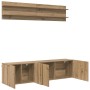 Unidades de TV 6 pcs Roble artisan Madera contrachapada en Muebles TV | Comprar online en Foru.es