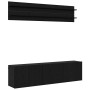 Unidades de TV 6 pcs Roble negro Madera contrachapada en Muebles TV | Comprar online en Foru.es