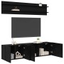 Unidades de TV 6 pcs Roble negro Madera contrachapada en Muebles TV | Comprar online en Foru.es