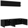 Unidades de TV 6 pcs Roble negro Madera contrachapada en Muebles TV | Comprar online en Foru.es