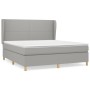 Cama box spring con colchón tela gris claro 180x200 cm de vidaXL, Camas y somieres - Ref: Foro24-3128381, Precio: 638,25 €, D...