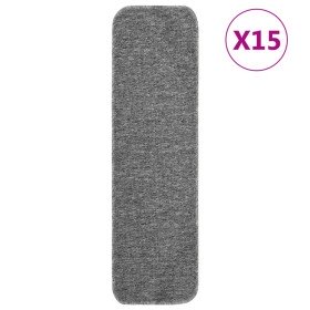 Alfombrillas de escalera 15 uds gris rectangular 75x20 cm en Hogar | Comprar online en Foru.es