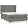 Cama box spring con colchón tela gris oscuro 140x200 cm de vidaXL, Camas y somieres - Ref: Foro24-3128526, Precio: 516,34 €, ...