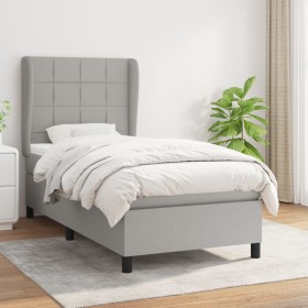 Cama box spring con colchón tela gris claro 80x200 cm de vidaXL, Camas y somieres - Ref: Foro24-3127917, Precio: 317,40 €, De...