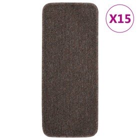 Alfombrillas de escalera 15 uds marrón rectangular 60x25 cm en Hogar | Comprar online en Foru.es