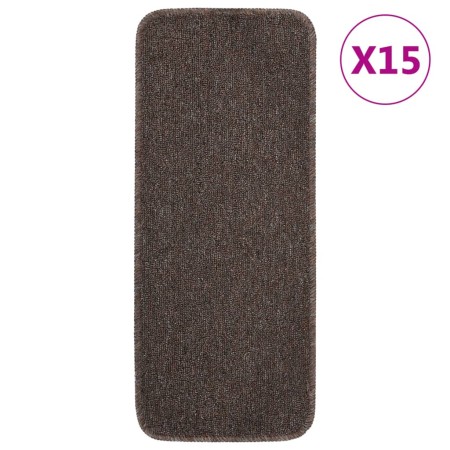 Alfombrillas de escalera 15 uds marrón rectangular 60x25 cm en Hogar | Comprar online en Foru.es