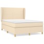 Cama box spring con colchón tela color crema 140x200 cm de vidaXL, Camas y somieres - Ref: Foro24-3128370, Precio: 541,11 €, ...