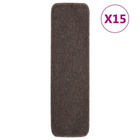 Alfombrillas de escalera 15 uds marrón rectangular 75x20 cm en Hogar | Comprar online en Foru.es