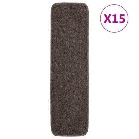 Alfombrillas de escalera 15 uds marrón rectangular 75x20 cm en Hogar | Comprar online en Foru.es