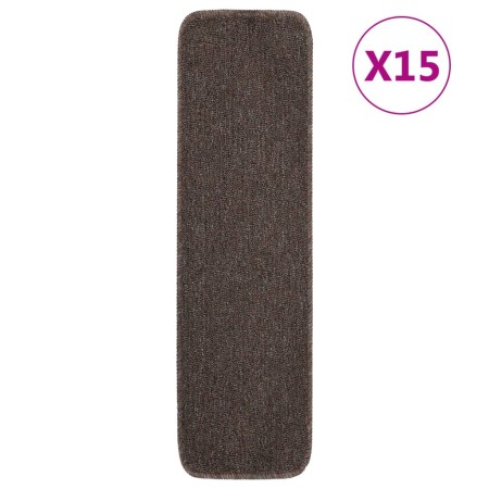 Alfombrillas de escalera 15 uds marrón rectangular 75x20 cm en Hogar | Comprar online en Foru.es