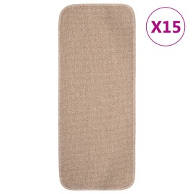 Alfombrillas de escalera 15 uds beige rectangular 60x25 cm en Hogar | Comprar online en Foru.es
