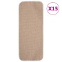 Alfombrillas de escalera 15 uds beige rectangular 60x25 cm en Hogar | Comprar online en Foru.es
