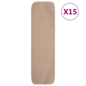Alfombrillas de escalera 15 uds beige rectangular 75x20 cm en Hogar | Comprar online en Foru.es