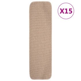 Alfombrillas de escalera 15 uds beige rectangular 75x20 cm en Hogar | Comprar online en Foru.es