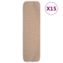 Alfombrillas de escalera 15 uds beige rectangular 75x20 cm en Hogar | Comprar online en Foru.es