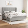 Cama box spring con colchón tela gris claro 180x200 cm de vidaXL, Camas y somieres - Ref: Foro24-3128701, Precio: 637,98 €, D...