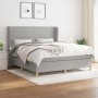 Cama box spring con colchón tela gris claro 160x200 cm de vidaXL, Camas y somieres - Ref: Foro24-3128373, Precio: 555,96 €, D...