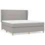 Cama box spring con colchón tela gris claro 160x200 cm de vidaXL, Camas y somieres - Ref: Foro24-3128373, Precio: 555,96 €, D...