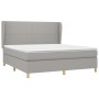 Cama box spring con colchón tela gris claro 160x200 cm de vidaXL, Camas y somieres - Ref: Foro24-3128373, Precio: 555,96 €, D...