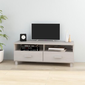 Mueble de TV HAMAR madera maciza de pino blanco 106x40x40 cm en Muebles TV | Comprar online en Foru.es