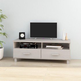 Mueble de TV HAMAR madera maciza de pino blanco 106x40x40 cm en Muebles TV | Comprar online en Foru.es