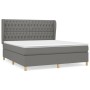 Cama box spring con colchón tela gris oscuro 180x200 cm de vidaXL, Camas y somieres - Ref: Foro24-3128782, Precio: 661,25 €, ...