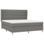 Cama box spring con colchón tela gris oscuro 180x200 cm de vidaXL, Camas y somieres - Ref: Foro24-3128782, Precio: 661,25 €, ...