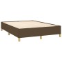 Cama box spring con colchón tela marrón oscuro 140x200 cm de vidaXL, Camas y somieres - Ref: Foro24-3128608, Precio: 522,49 €...