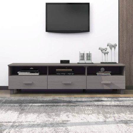 Mueble de TV HAMAR madera maciza de pino gris claro 158x40x40 en Muebles TV | Comprar online en Foru.es