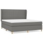 Cama box spring con colchón tela gris oscuro 180x200 cm de vidaXL, Camas y somieres - Ref: Foro24-3128702, Precio: 641,25 €, ...
