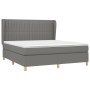 Cama box spring con colchón tela gris oscuro 180x200 cm de vidaXL, Camas y somieres - Ref: Foro24-3128702, Precio: 641,25 €, ...