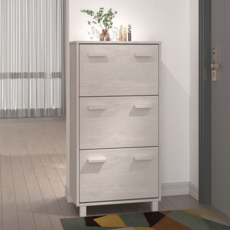 Zapatero HAMAR madera maciza de pino blanca 59,5x35x117 cm en Zapateros y organizadores de calzado | Comprar online en Foru.es